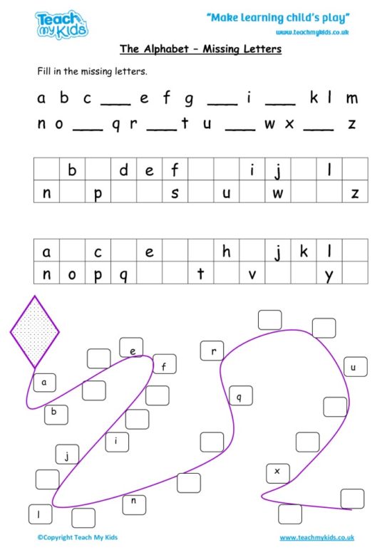 Alphabet Practise Missing Letters TMK Education